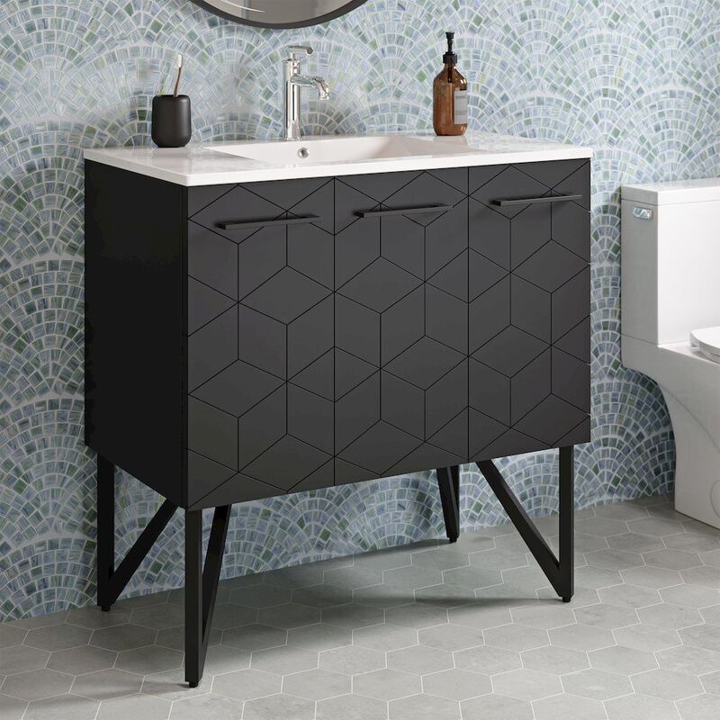 Annecy 36" Freestanding Bathroom Vanity in Phantom Black with Sink Top image number 5