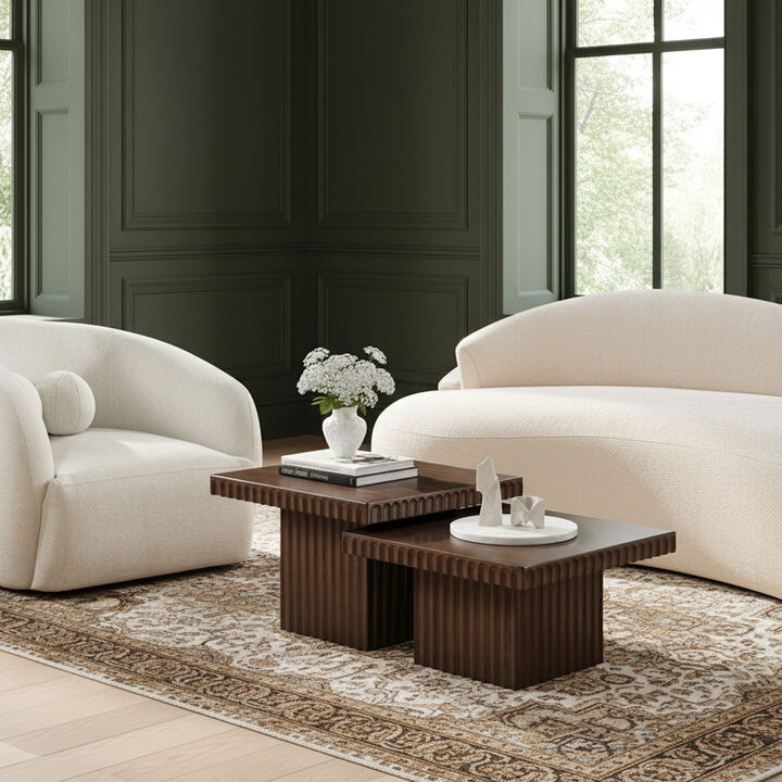 Meridian Furniture Spencer Brown Oak Veneer Coffee Table