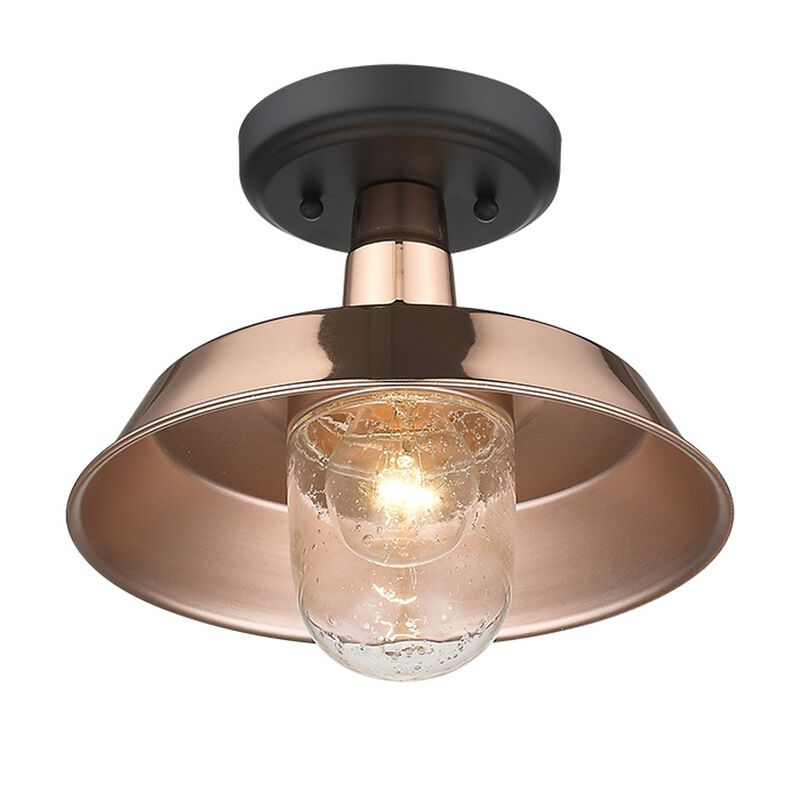 Hivvago Shiny Copper Shallow Plate Adjustable Pendant Light