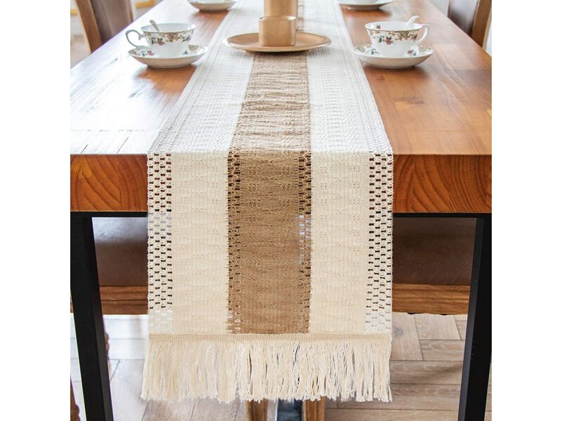 Boho Table Runners and Boho Round Placemats Splicing Woven Macrame image number 5