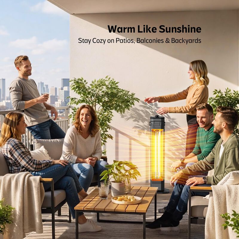 Outdoor Electric Patio Heater, 34-inch 1500W Infrared Tower Heater with Instant Heating, IPX5 Waterproof Space Heater image number 5
