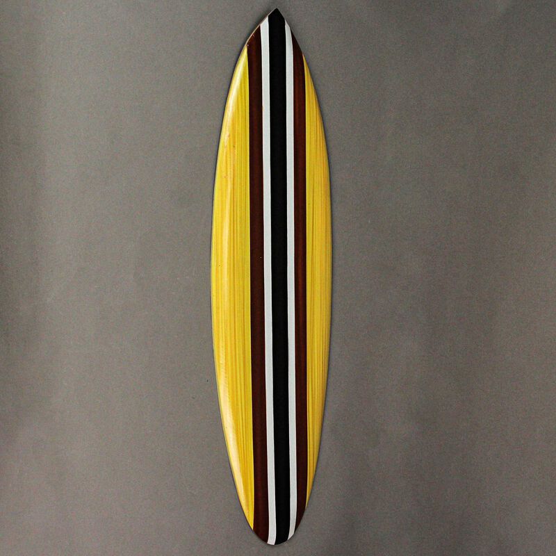32 Inch Wooden Surfboard Decorative Wall Hanging Beach Decor - Natural image number 1