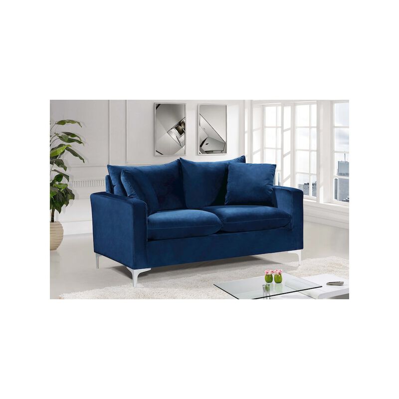 Meridian Furniture Naomi Navy Velvet Loveseat