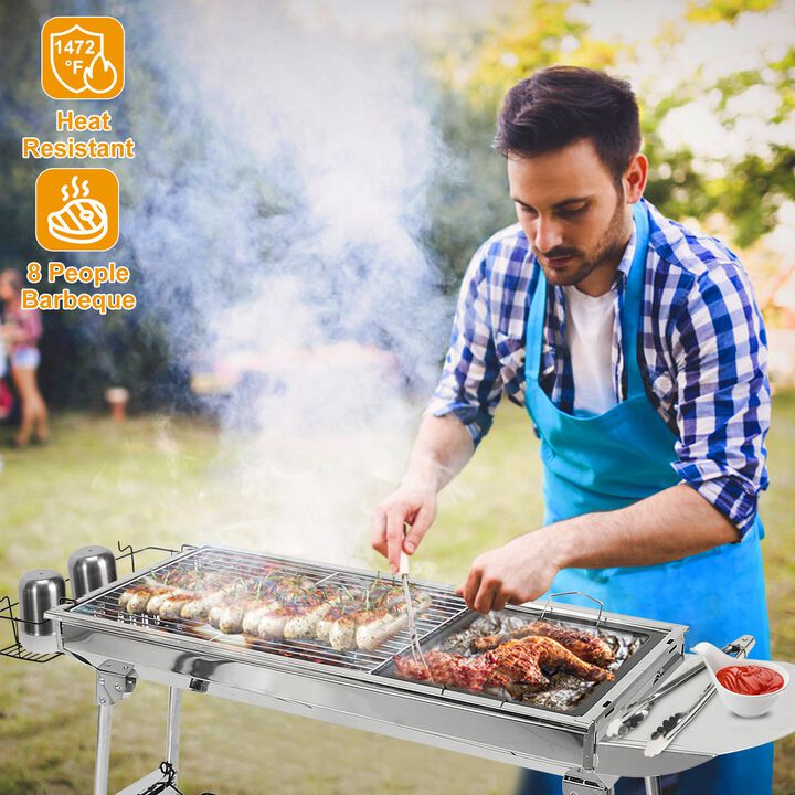 Foldable BBQ Grill Portable Chrcoal Barbeque Grill