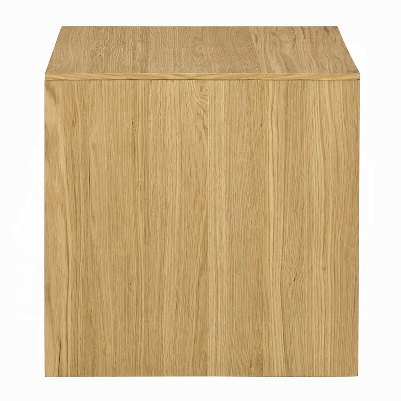 Arnold Side End Table, Natural Brown Wood Frame, Square 24 Inch Top