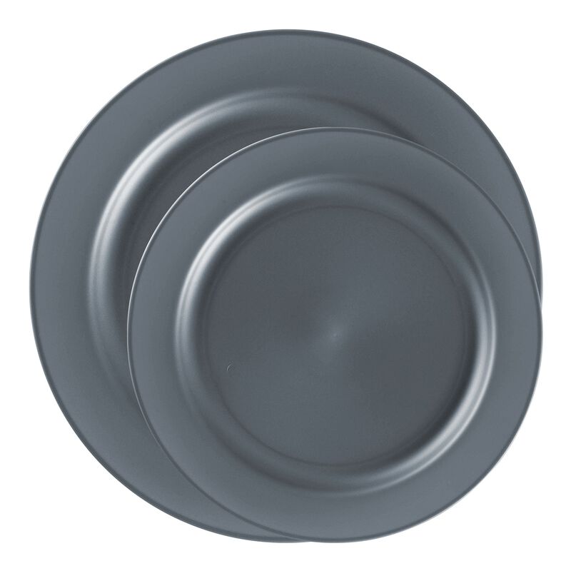 Matte Charcoal Gray Round Plastic Dinnerware Value Set (40 Sets) image number 0
