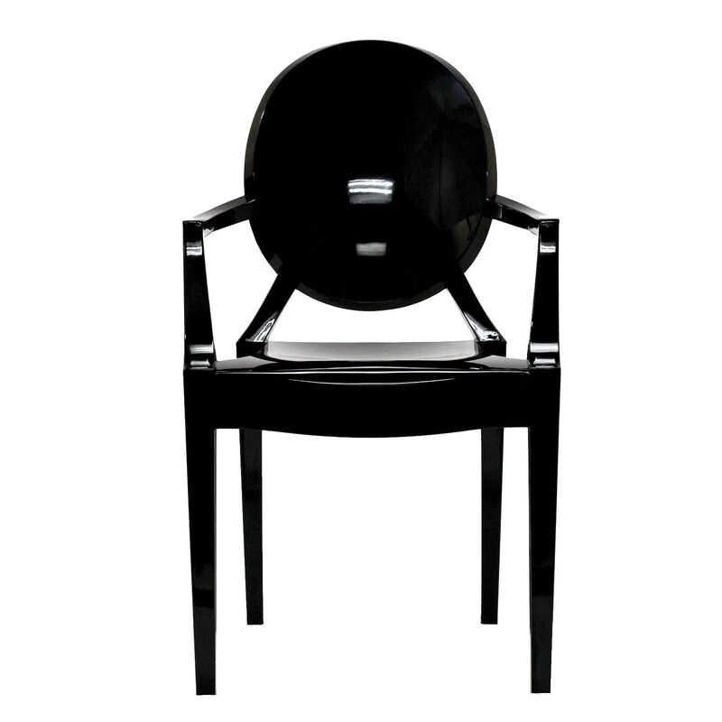 Modway Casper Modern Acrylic Stacking Two Dining Armchairs in Black image number 5