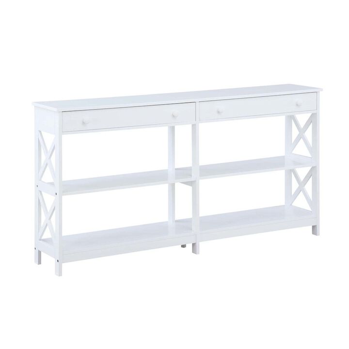 Convenience Concepts Oxford 2 Drawer 60 inch Console Table with Shelves
