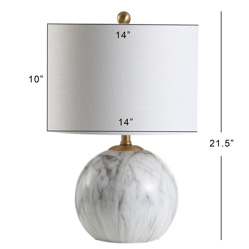 Luna Faux Marble Resin LED Table Lamp
