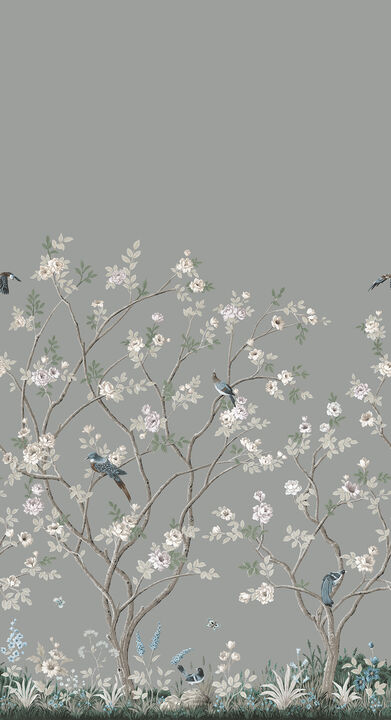 Lingering Garden Grey Wall Mural