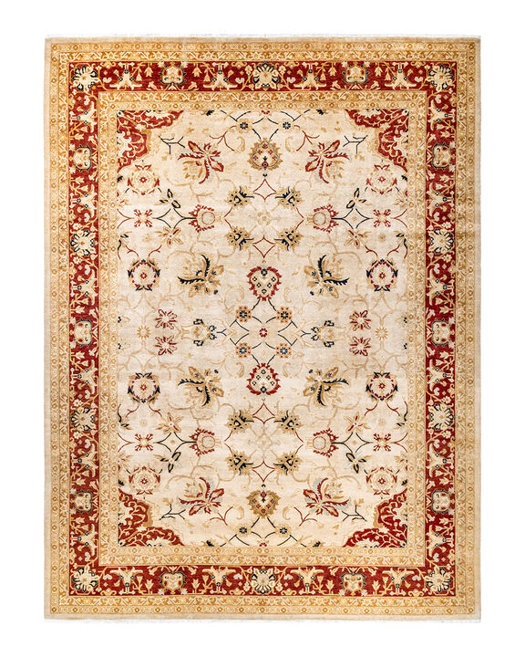 Eclectic, One-of-a-Kind Hand-Knotted Area Rug  - Ivory, 9' 0" x 12' 0"