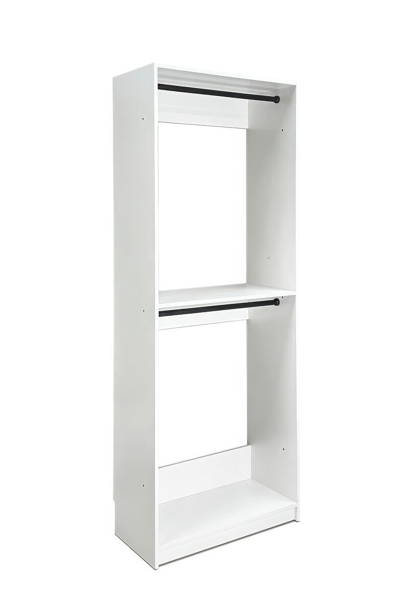 Prosper 32" White Wood Walk-in Closet with Two Rods