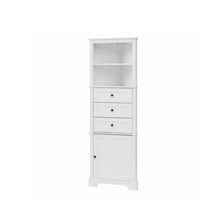 ELEMENT ACE Compact Triangular Storage Cabinet with Adjustable Shelves and Drawers for Optimal Home Organization