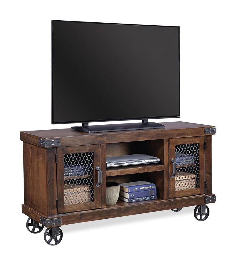 Industrial Wheeled Console in Brown