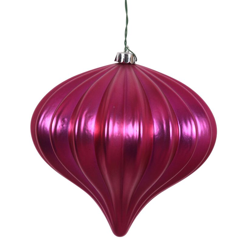 Vickerman 5.7" Wine Shiny Onion Christmas Ornament, UV Treated, Set of 3 image number 0
