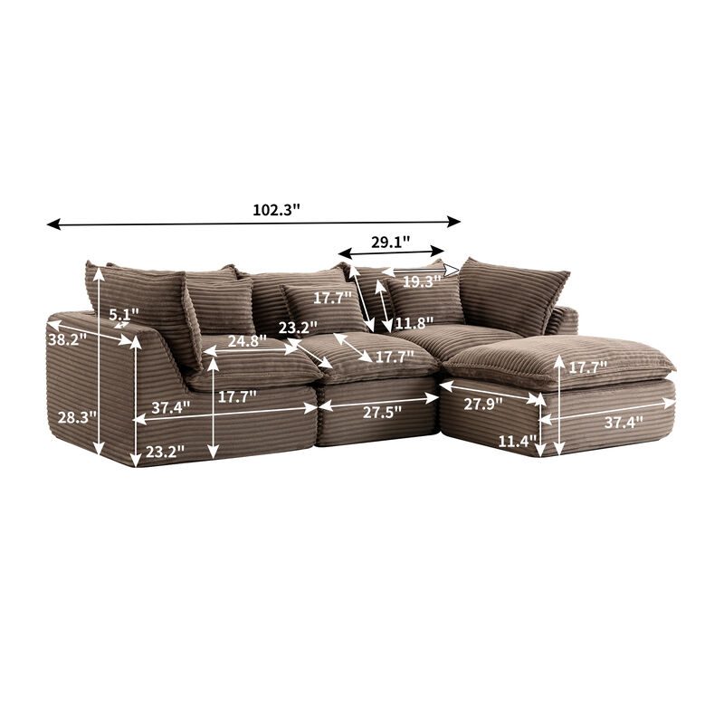 Luldho 3Seat Sectional Sofa image number 2
