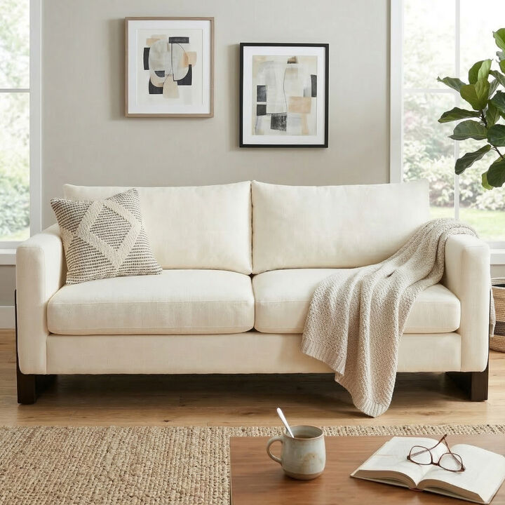 Merax Elegant PU loveseat with Architectural Integrated Armrests