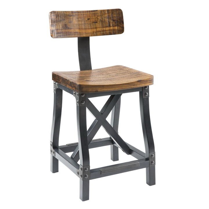 Gracie Mills Milton Sleek Comfort Counter Stool with Back Support