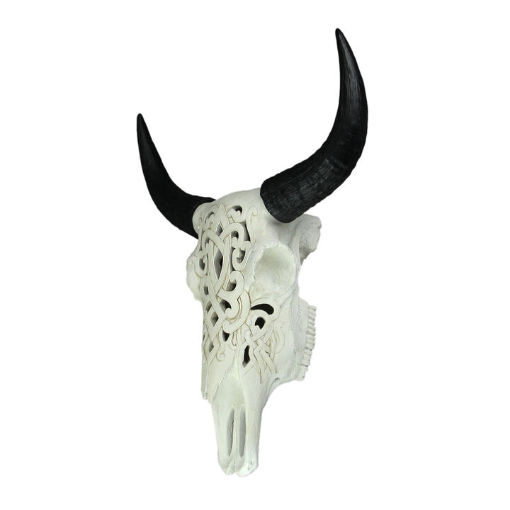 Tribal Steer Skull Cut-Out Design Wall Hanging 19 Inches High