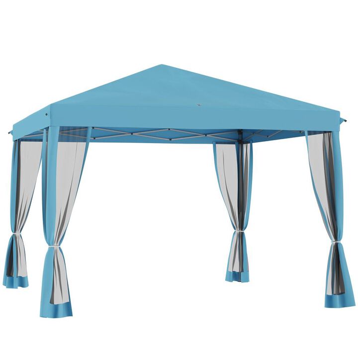 Hivvago 10' x 10' Pop Up Canopy Tent with Netting and Carry Bag