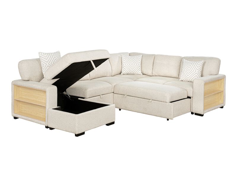 Nimbus 6pc Storage Sleeper Sectional image number 4