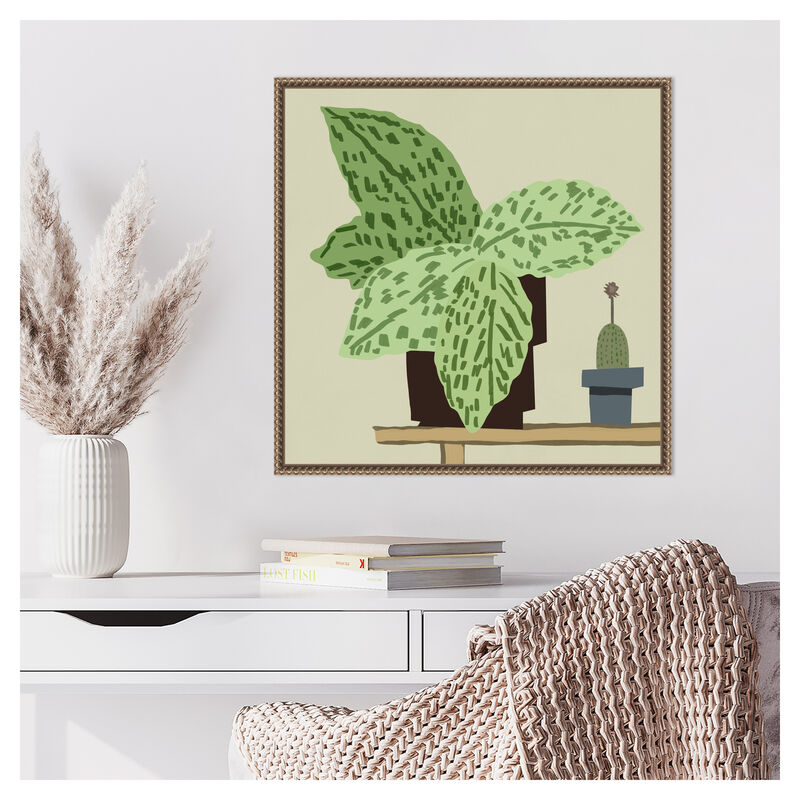 Large Leafy Plant by Little Dean Framed Canvas Wall Art image number 1