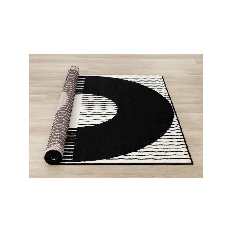Novelle Home Functional Style Black White Modern Rug, 7'9 x 10'6 image number 3