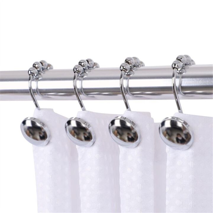 Utopia Alley  Beatrice Shower Curtain Hooks for Bathroom Shower Rods Curtains, Set of 12  Chrome
