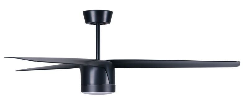 Lucci Air Peregrine 56" Indoor/Outdoor Ceiling Fan with LED Light and Remote, Modern 3 Blade DC Ceiling Fan, Damp Rated, Black with Black Blades image number 3