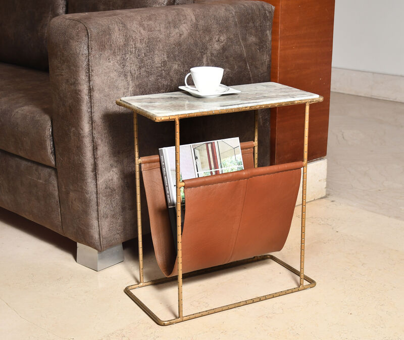 Magazine Rack With Marble Top