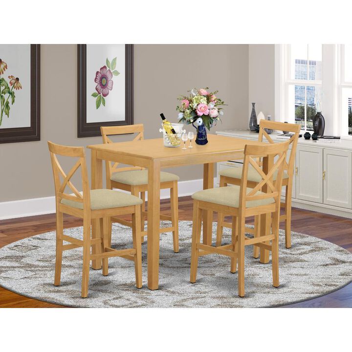 5 Pc counter height Dining set - high top Table and 4 Dining Chairs.
