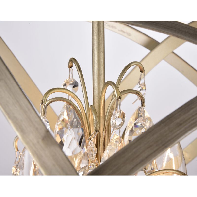 Camilla 4-light Light Gold with Bronze Metal Crystal Orb Chandelier image number 3