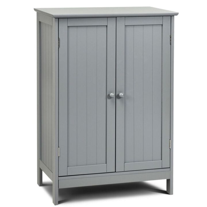 2-Door Freee-Standing Cabinet with Shelf-Black