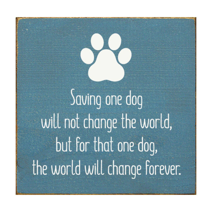 Inspirational Dog Rescue Wall Decor Wooden Sign for Pet Lovers