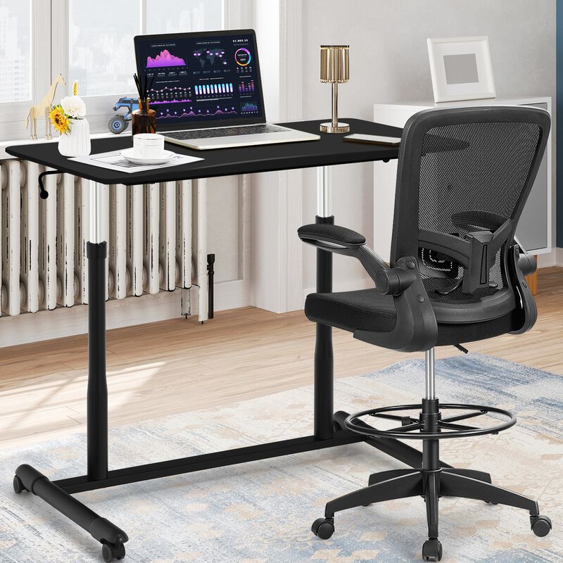 Height Adjustable Computer Desk Sit to Stand Rolling Notebook Table
