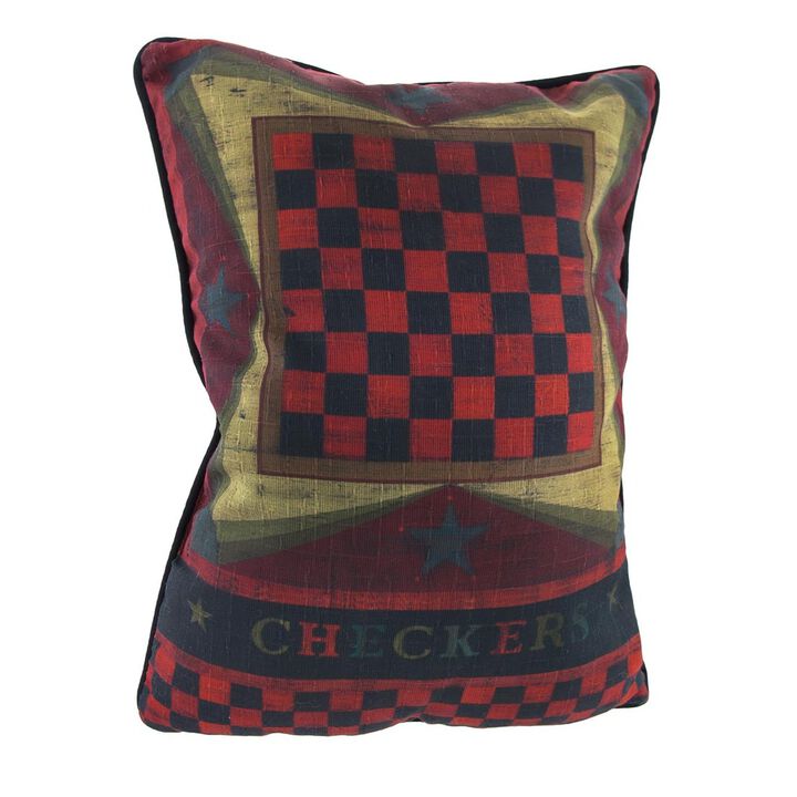 Checkerboard Chinese Checkers Decorative Throw Pillow 13inx18in