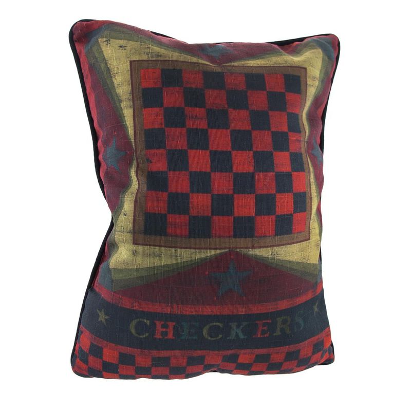 Checkerboard Chinese Checkers Decorative Throw Pillow 13inx18in image number 1