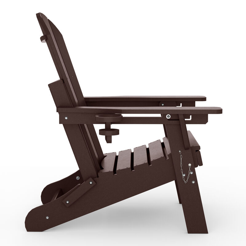 WestinTrends Folding Adjustable Adirondack Chair with Retractable Ottoman and Cup Holder image number 2