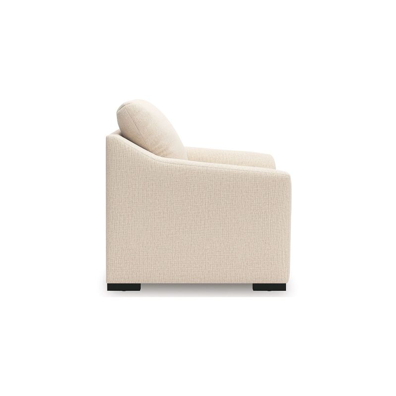 Jimy Sofa Armchair, Flared Arms and Reversible Cushions, Ivory Polyester image number 4
