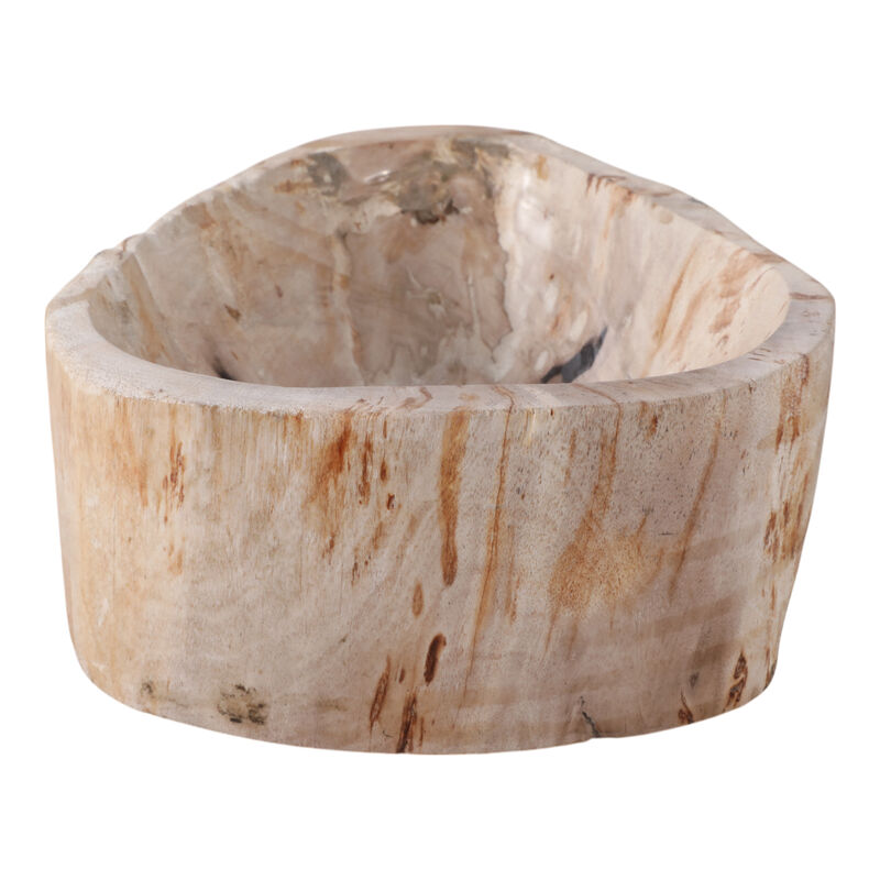 9x4" Petrified Wood Bowl, Ivory/tan image number 3