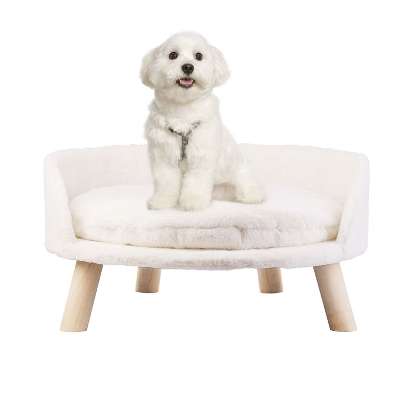 Pet Sofa Bed Raised Cat Chair Small Dog Couch Bed Removable Cushion Sleep House image number 0