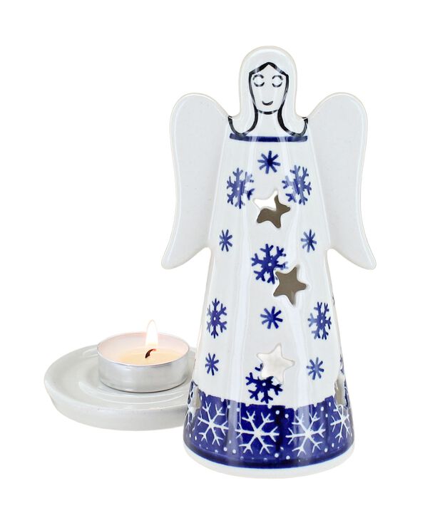 Blue Rose Polish Pottery Small Dots Small Angel Luminary