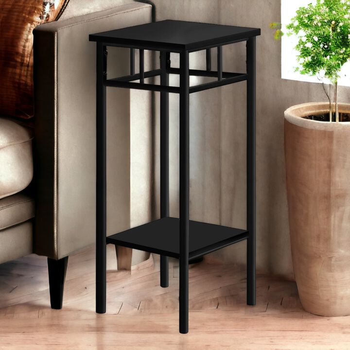 Modern Square End Table with Storage Shelf, Compact Design for Small Spaces