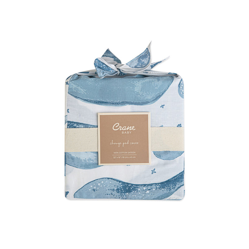 Caspian Quilted Change Pad Cover (Whale)