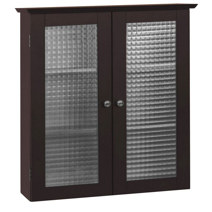 Bathroom Wall Cabinet with Two Glass Doors For Bathroom