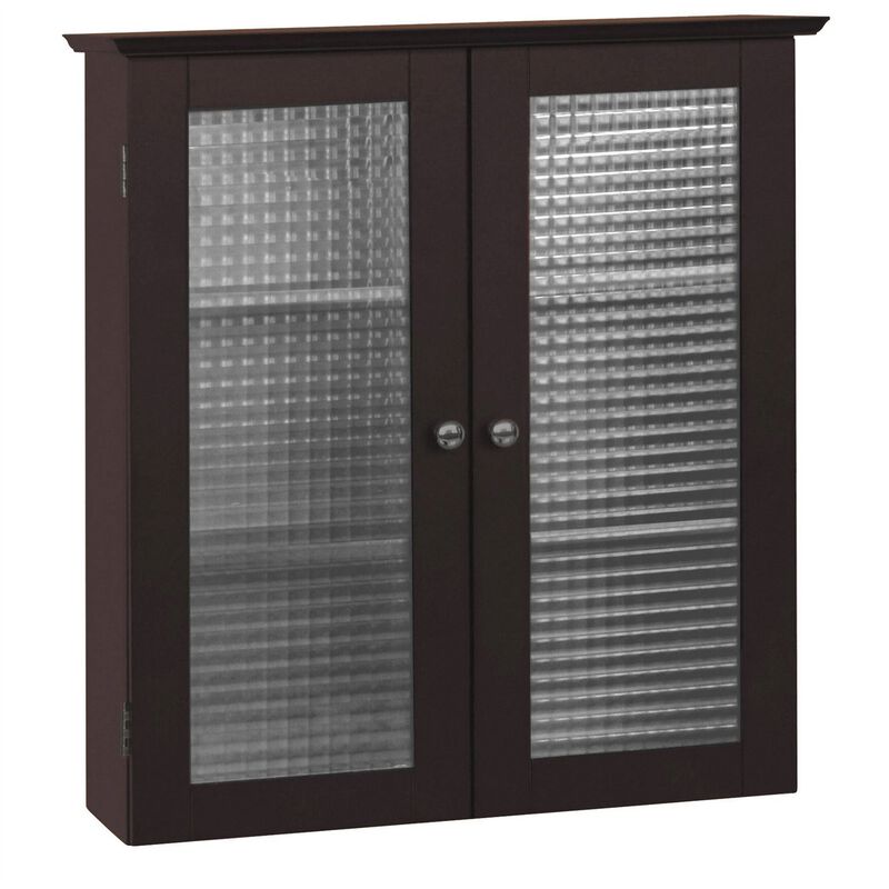 Bathroom Wall Cabinet with Two Glass Doors For Bathroom