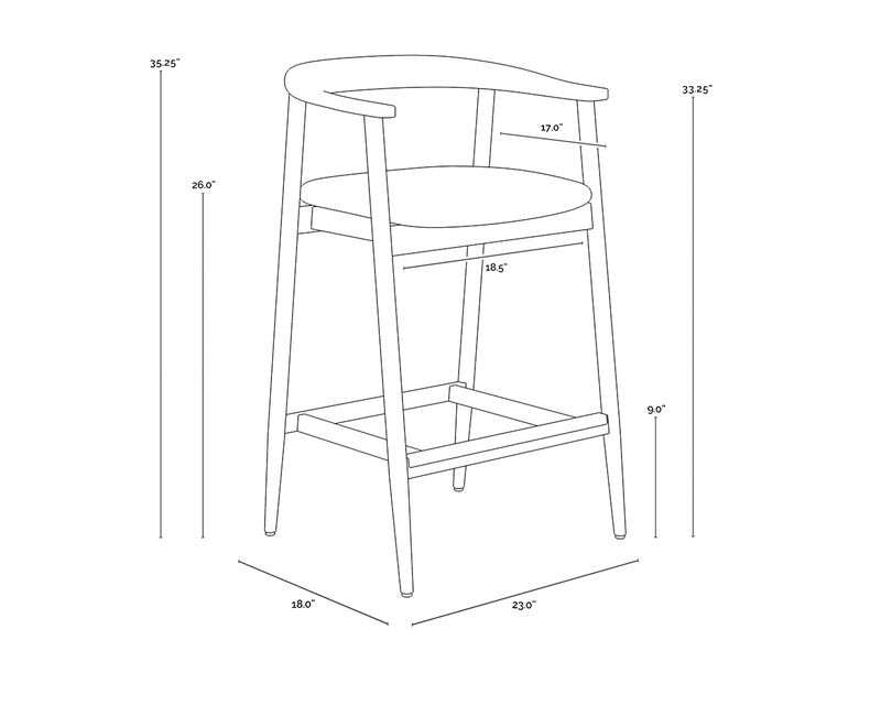 Jeremy Black Counter Stool