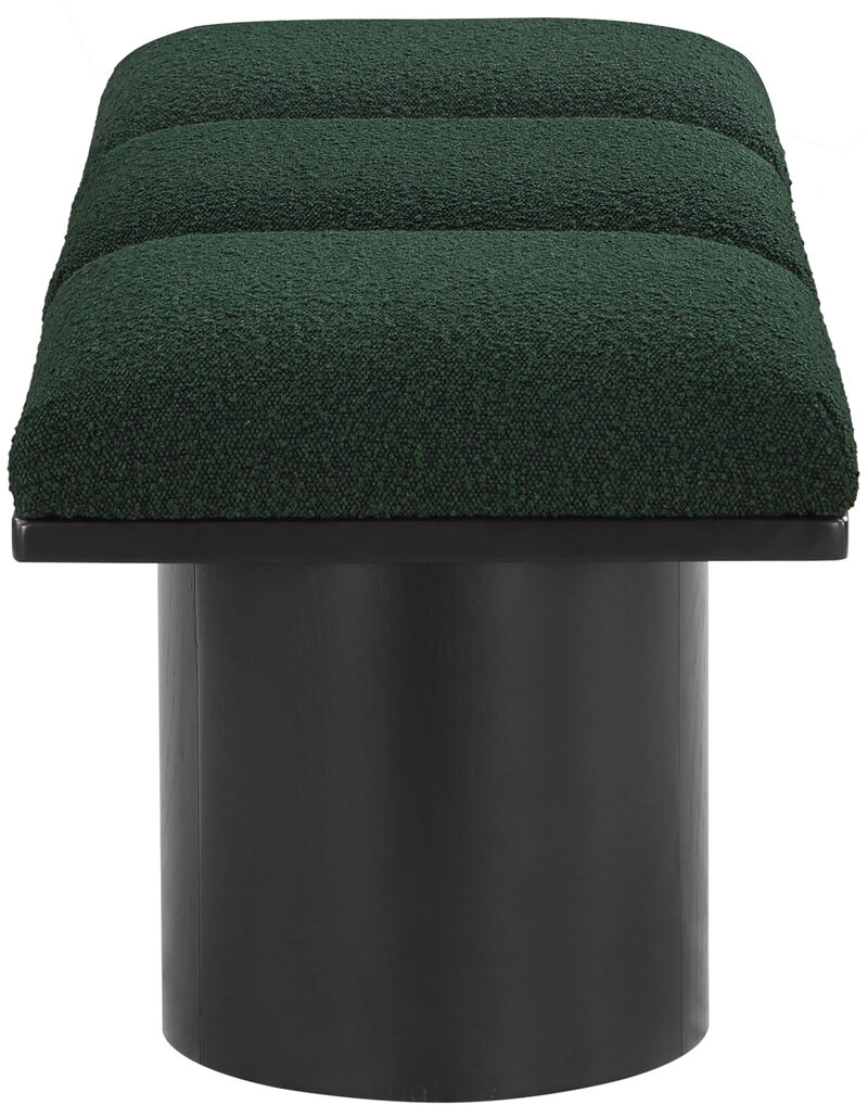 Meridian Furniture Pavilion Green Boucle Fabric Bench