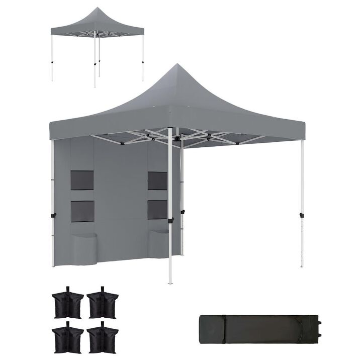 Hivvago Outdoor 10x10 Pop Up Canopy with Sidewall