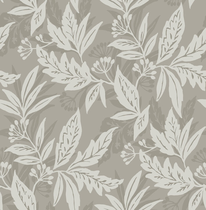 Anita Pewter Woodland Floral Wallpaper